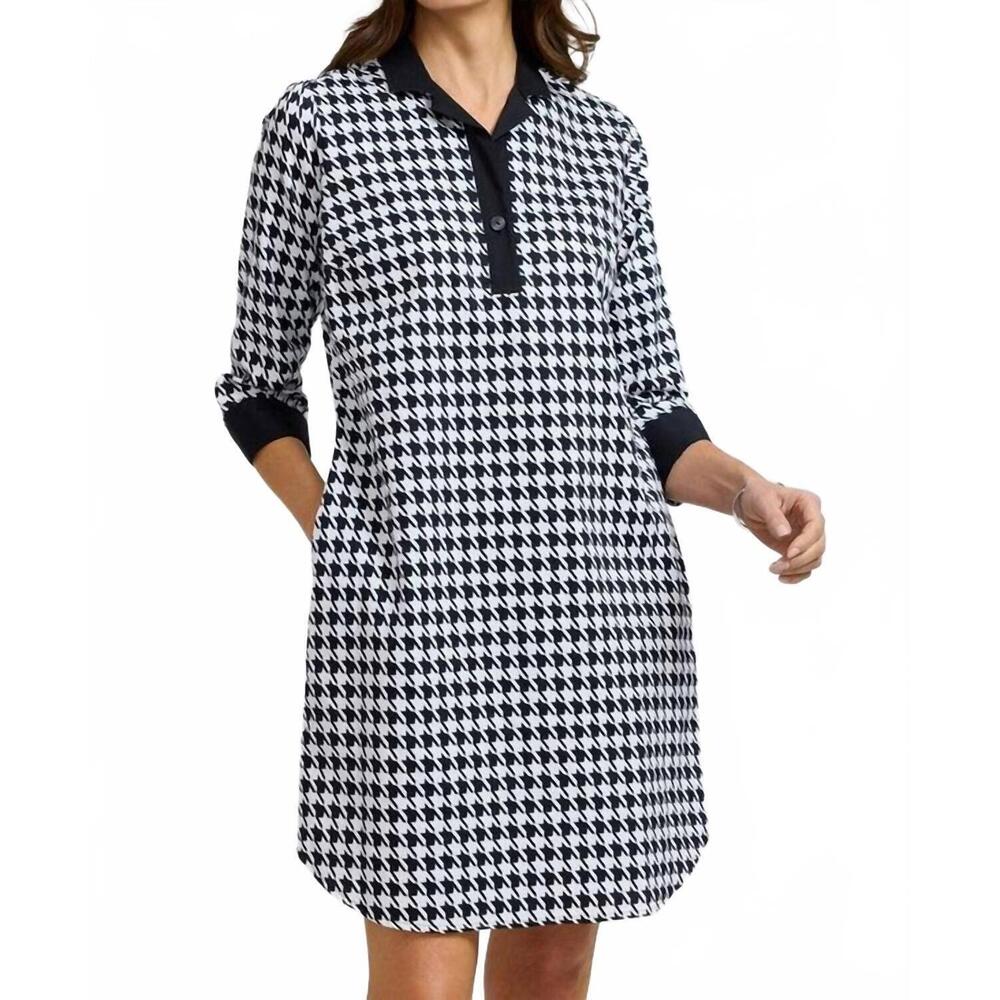 NEW FOXCROFT sloane classic 3/4 dress in houndstooth